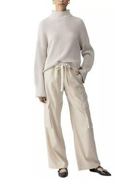 Sanctuary Sequin Cargo Cream Pants Pull On Size Small New